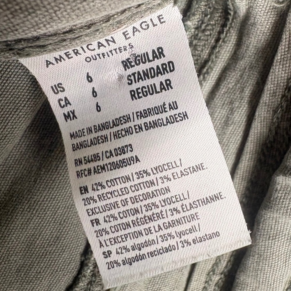 American Eagle Cargo Pants Womens 6 Green Excellent Classic Bootcut Stretch - Picture 4 of 11